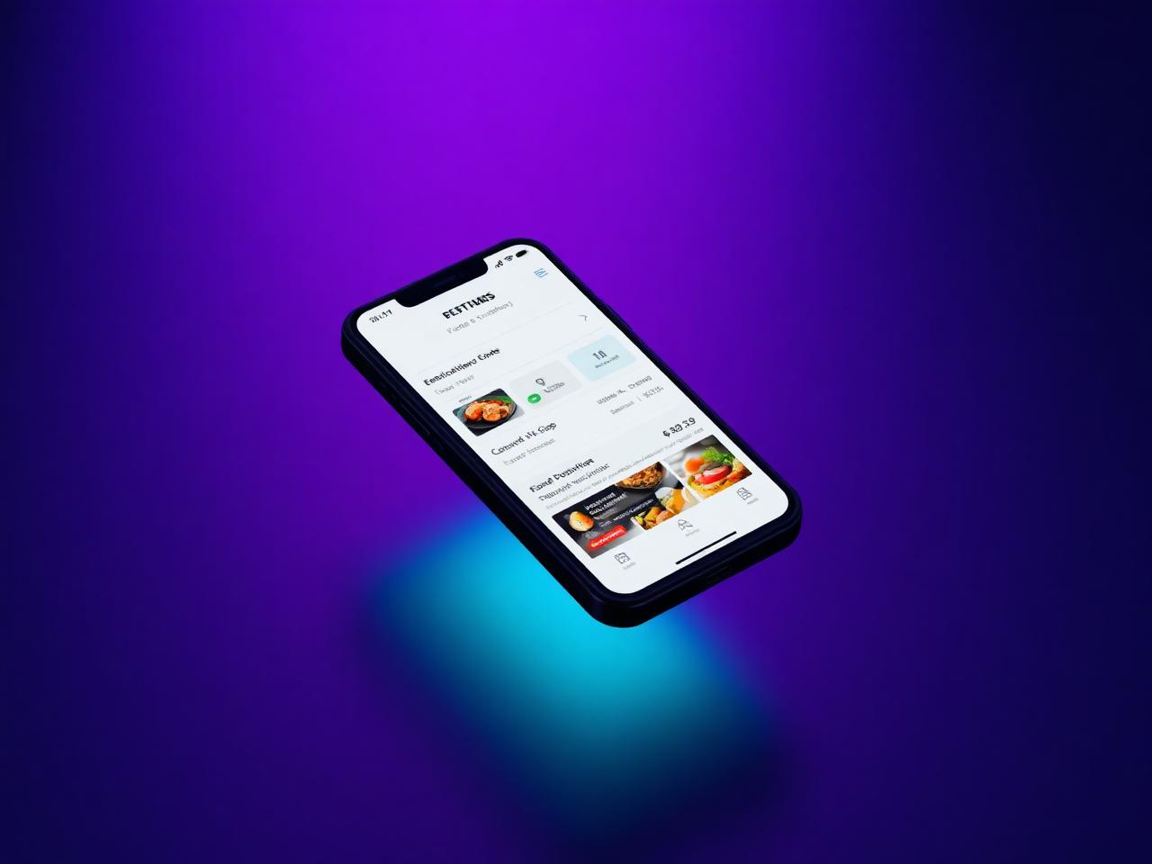 Restaurant ordering platform running on a smartphone